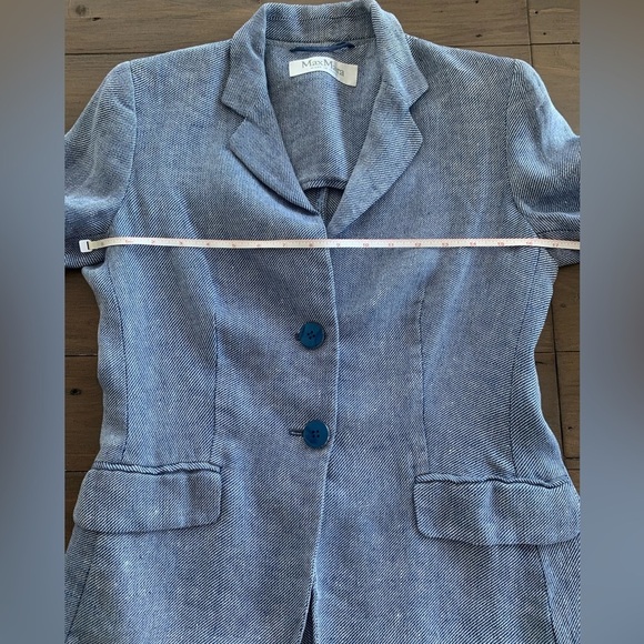 Max Mara women periwinkle linen blazer jacket - Picture 5 of 9